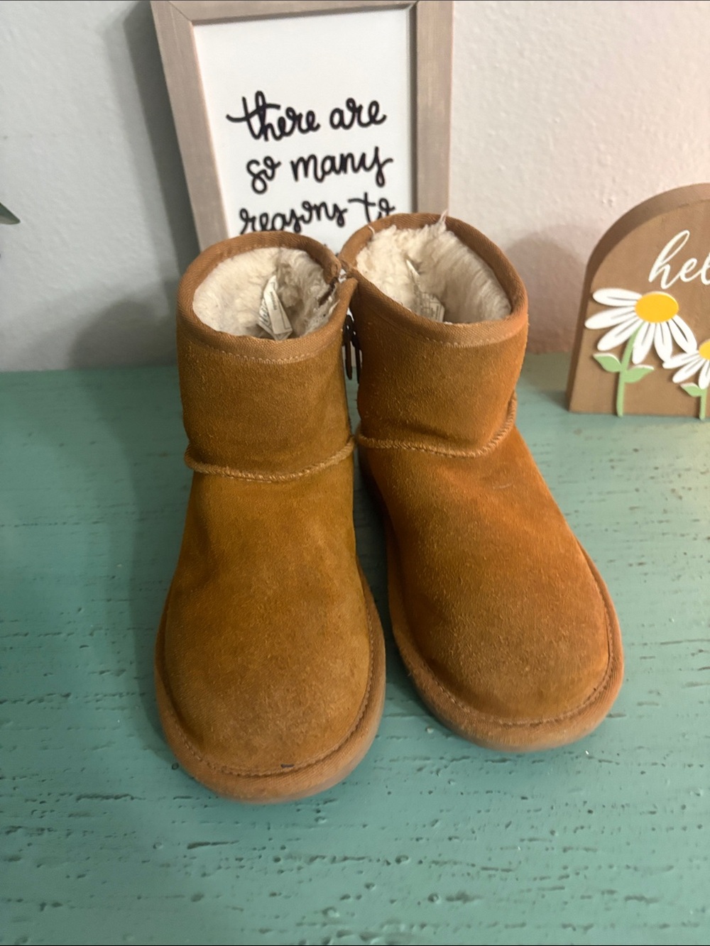 Koolaburra Kids Chestnut Brown Suede Winter Boots